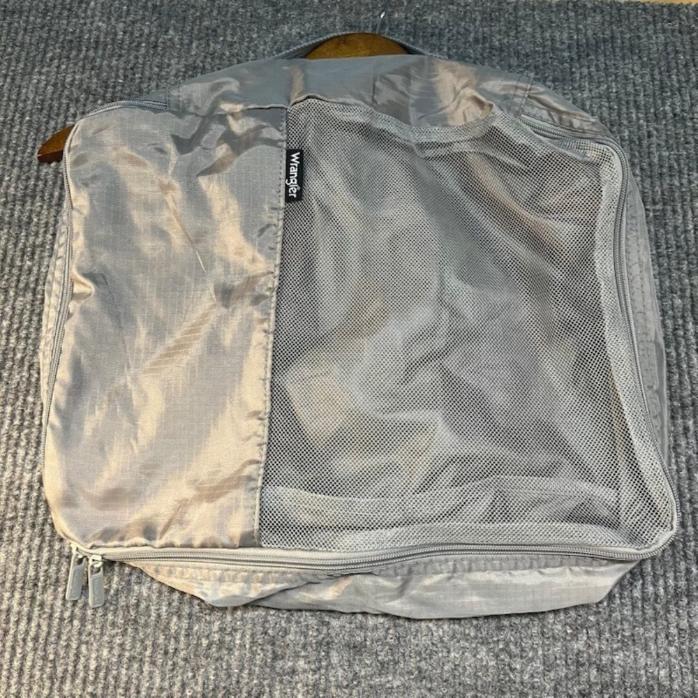 Wrangler Grey Ripstop Mesh Travel Packing Cube Luggage Organizer Bag with Handle